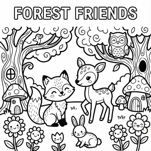 Forest Animals Coloring Page